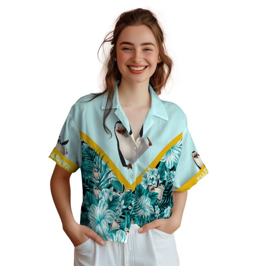 Personalized Penguin Bold Floral Number Hawaiian Shirt Top rated