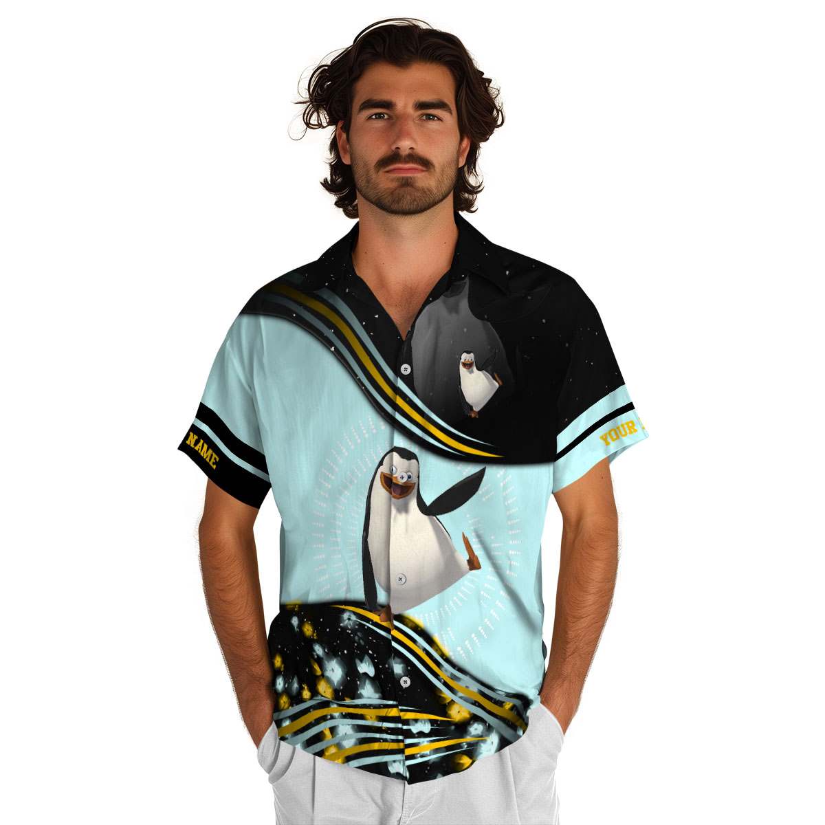 Personalized Penguin Dynamic Swirl Hawaiian Shirt New Arrival Personalized Penguin Dynamic Swirl Hawaiian Shirt New Arrival