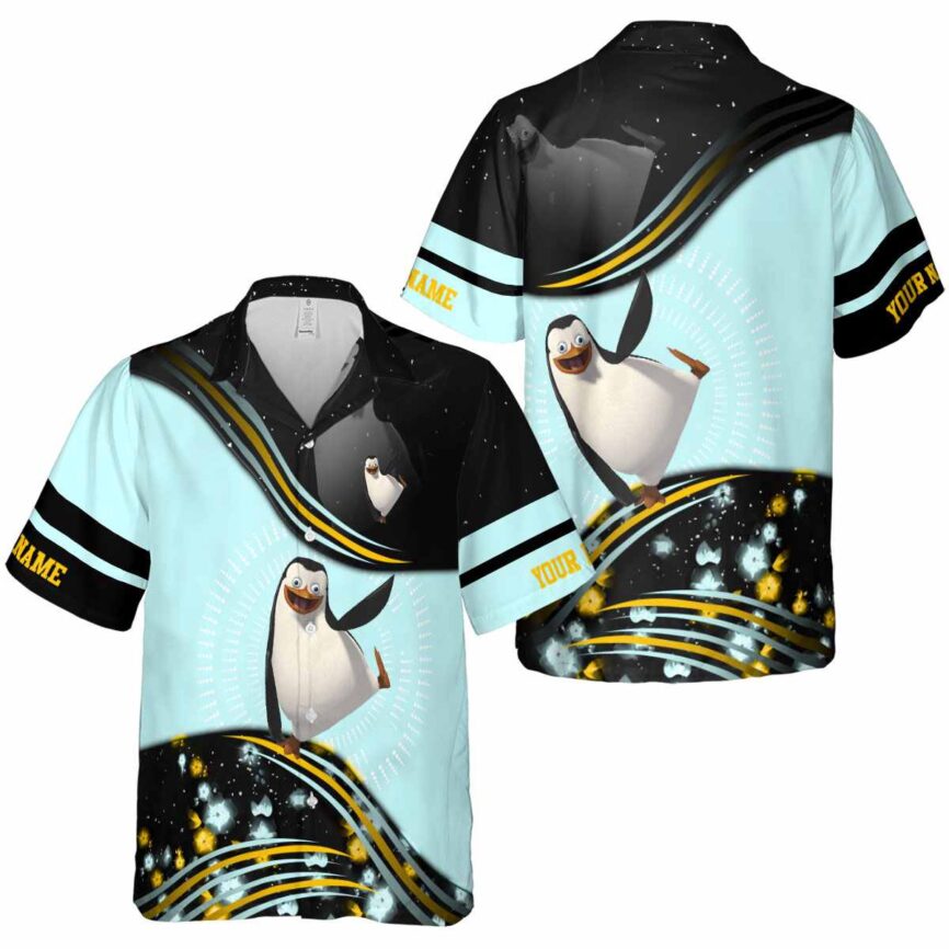 Personalized Penguin Dynamic Swirl Hawaiian Shirt Premium grade