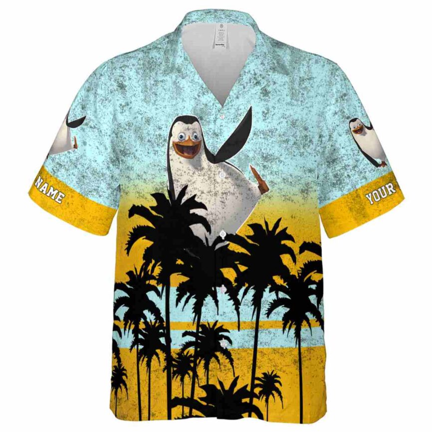 Personalized Penguin Sunset Gradient Hawaiian Shirt Fashion forward