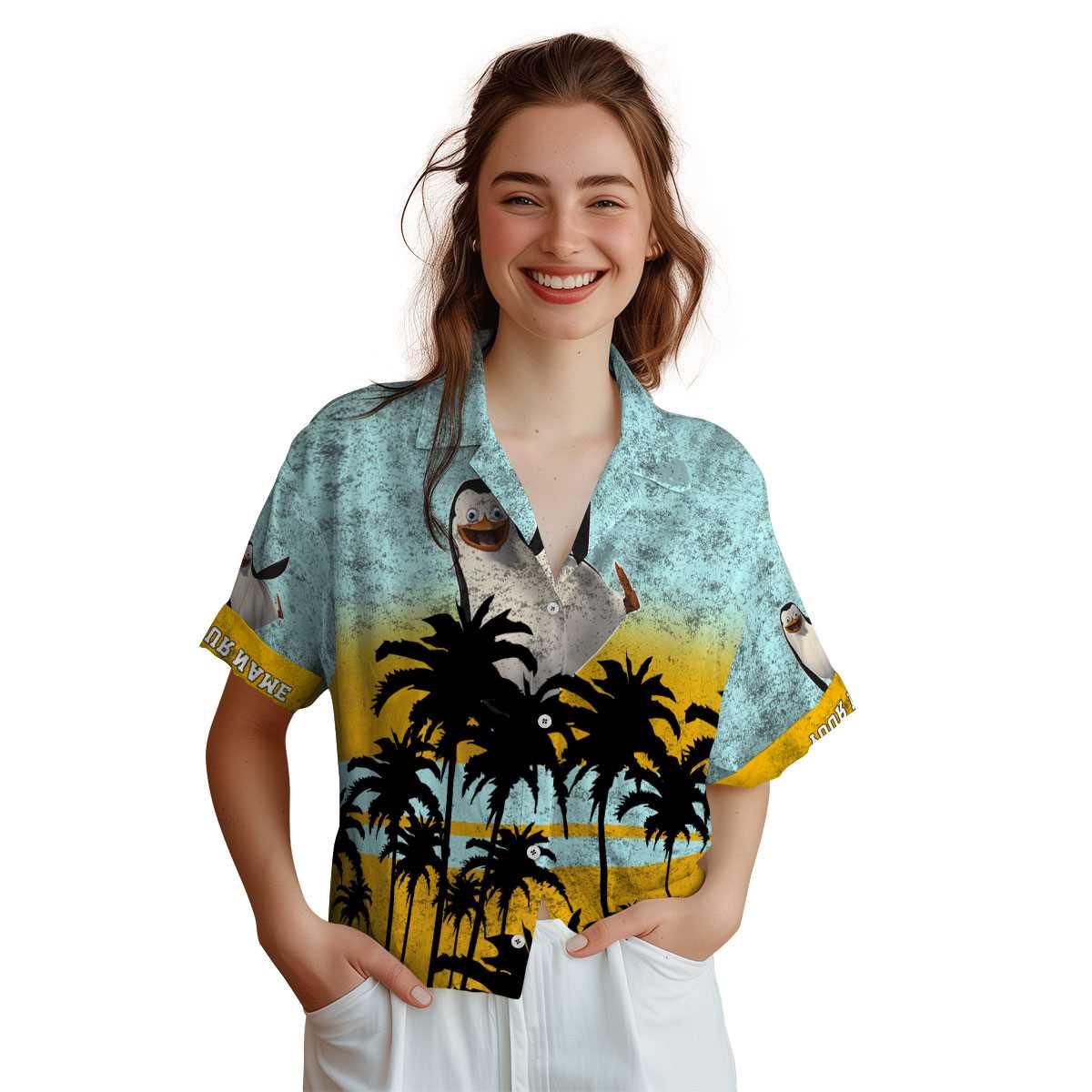 Personalized Penguin Sunset Gradient Hawaiian Shirt Top rated Personalized Penguin Sunset Gradient Hawaiian Shirt Top rated