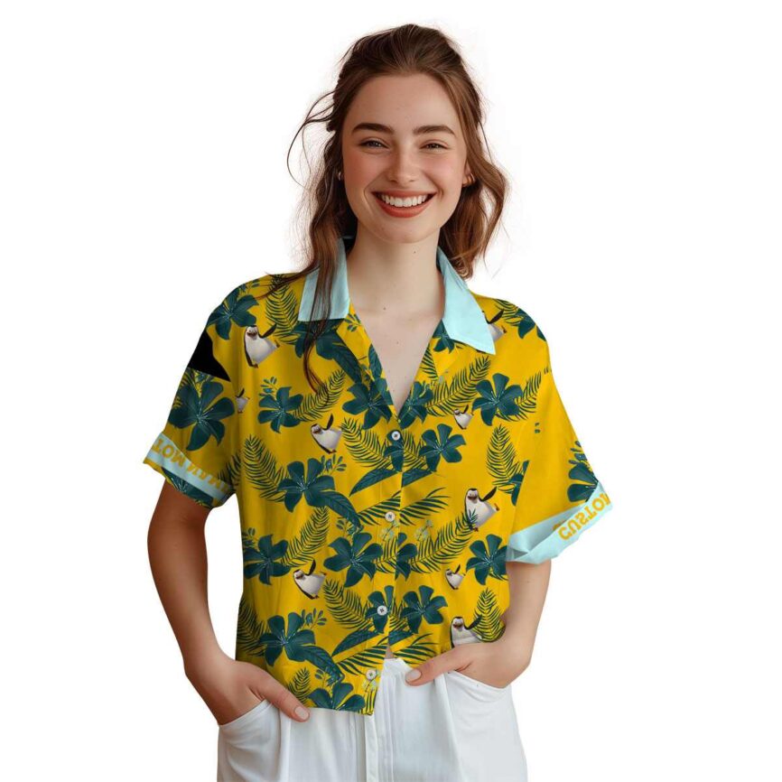 Personalized Penguin Tropical Flower Hawaiian Shirt Top rated