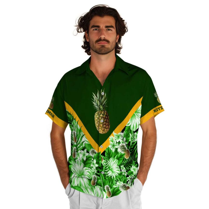 Personalized Pineapple Bold Floral Number Hawaiian Shirt New Arrival