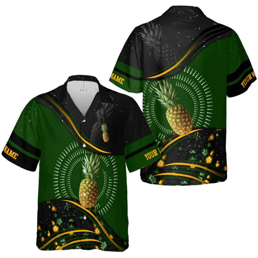 Personalized Pineapple Dynamic Swirl Hawaiian Shirt Premium grade