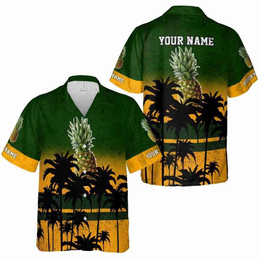 Personalized Pineapple Sunset Gradient Hawaiian Shirt Premium grade