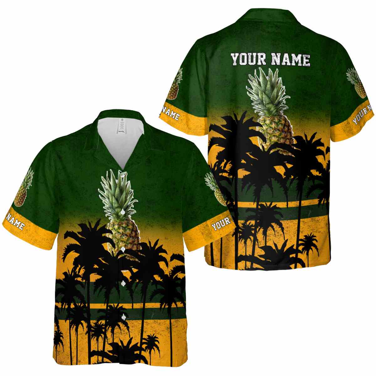 Personalized Pineapple Sunset Gradient Hawaiian Shirt Premium grade Personalized Pineapple Sunset Gradient Hawaiian Shirt Premium grade