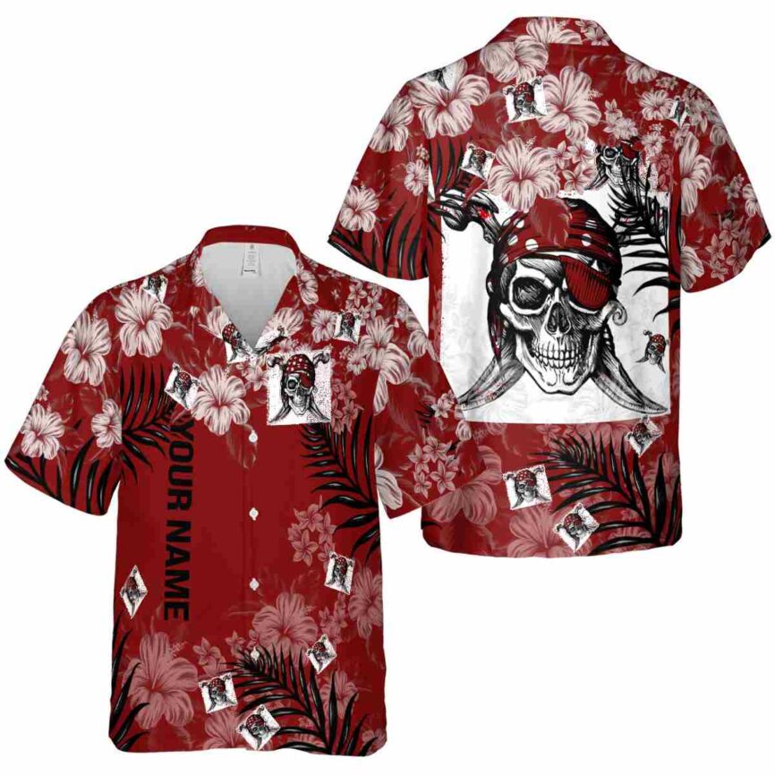 Personalized Pirate Hibiscus Pattern Hawaiian Shirt Premium grade