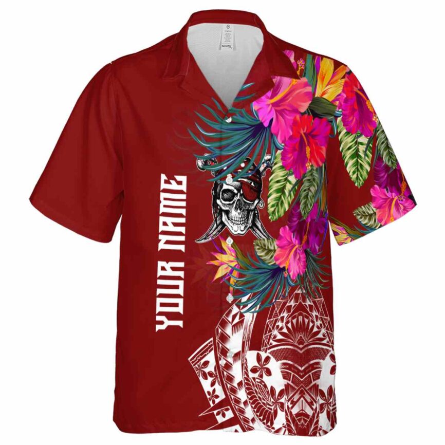 Personalized Pirate Polynesian Flowers Hawaiian Shirt Fashion forward