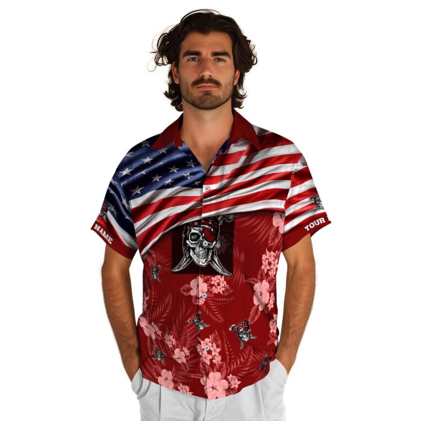 Personalized Pirate US Flag Themed Hawaiian Shirt New Arrival