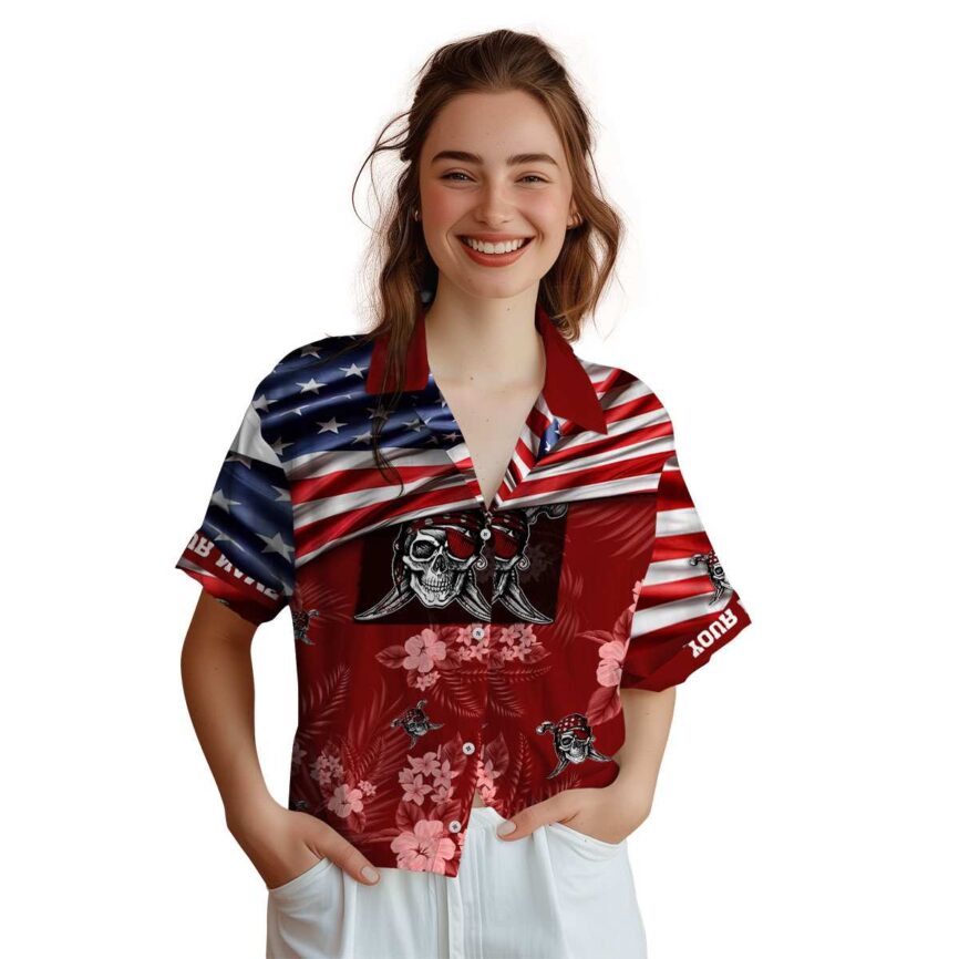 Personalized Pirate US Flag Themed Hawaiian Shirt Top rated