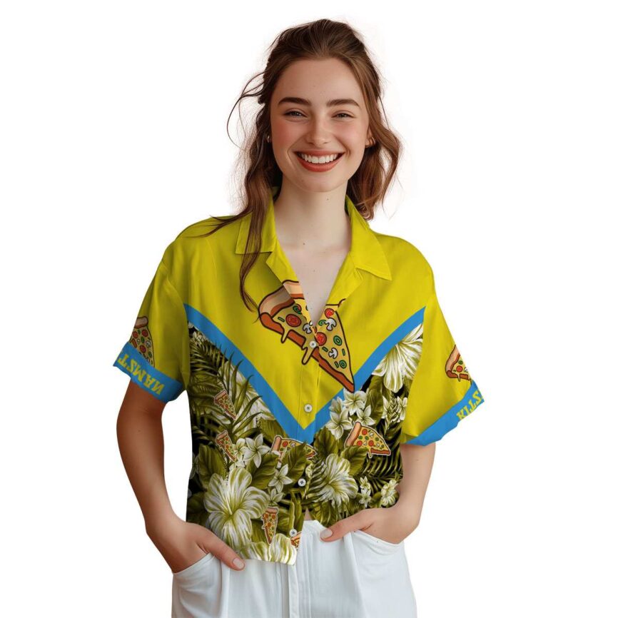 Personalized Pizza Bold Floral Number Hawaiian Shirt Top rated