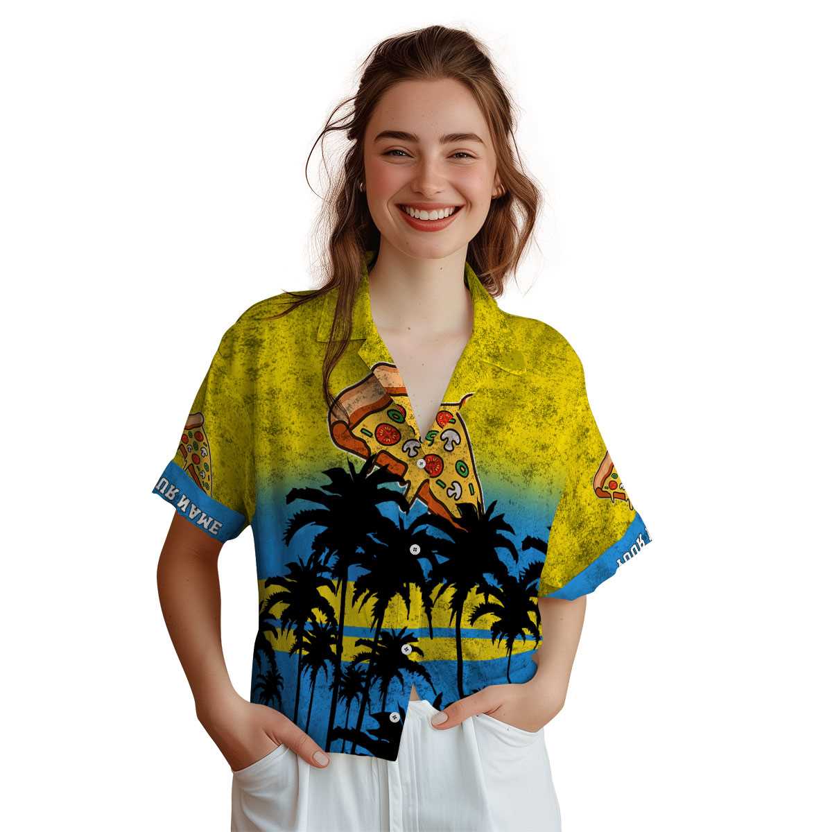Personalized Pizza Sunset Gradient Hawaiian Shirt Top rated Personalized Pizza Sunset Gradient Hawaiian Shirt Top rated
