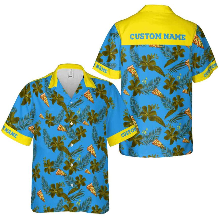 Personalized Pizza Tropical Flower Hawaiian Shirt Premium grade