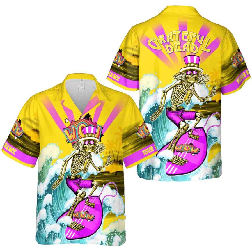 Personalized Pop Grateful Dead Motif Hawaiian Shirt Premium grade