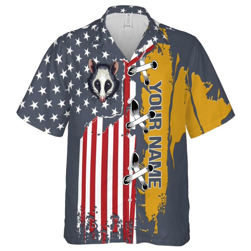 Personalized Possum Flag Stitches Hawaiian Shirt Fashion forward