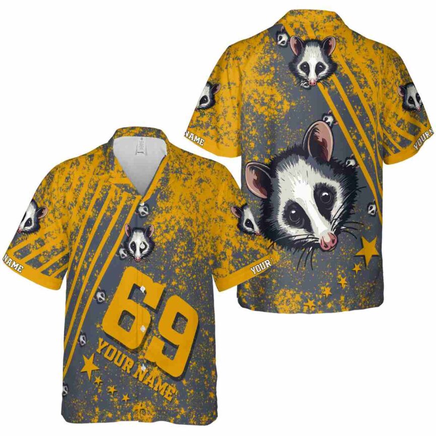 Personalized Possum Stripe Burst Hawaiian Shirt Premium grade