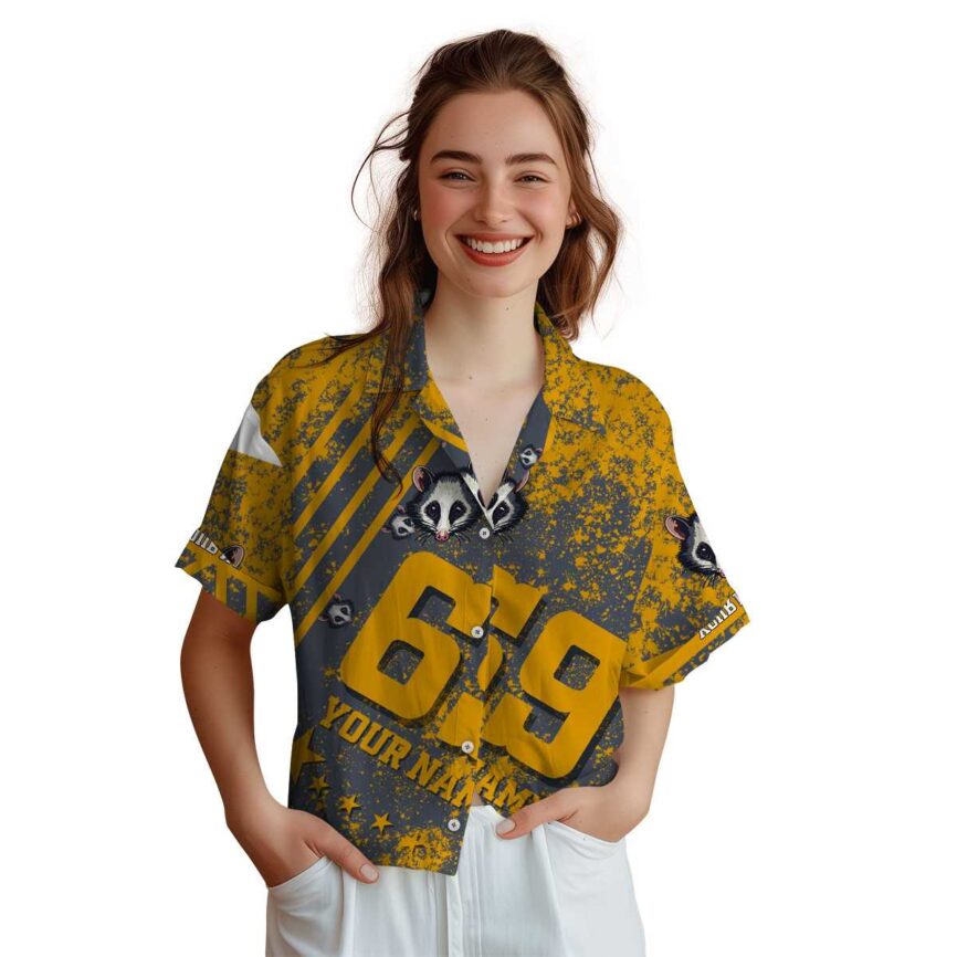 Personalized Possum Stripe Burst Hawaiian Shirt Top rated