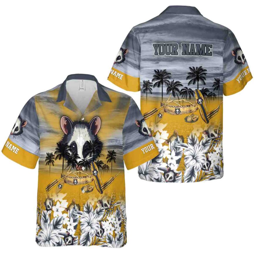 Personalized Possum Sunset Beach Canoe Hawaiian Shirt Premium grade