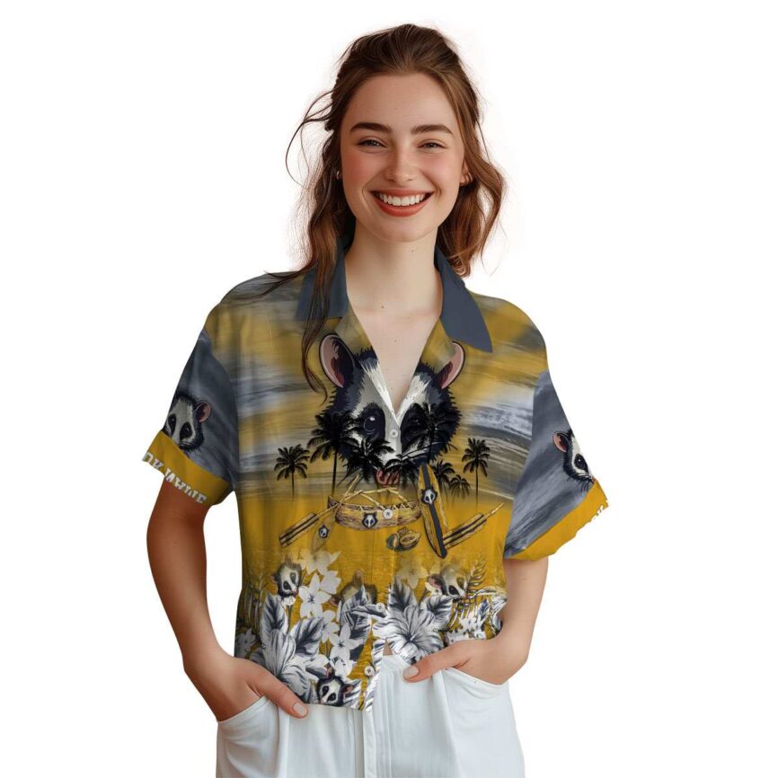 Personalized Possum Sunset Beach Canoe Hawaiian Shirt Top rated