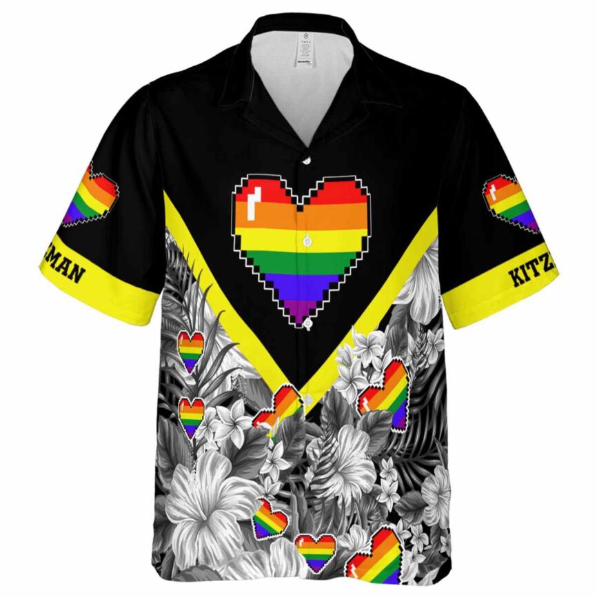 Personalized Pride Bold Floral Number Hawaiian Shirt Fashion forward