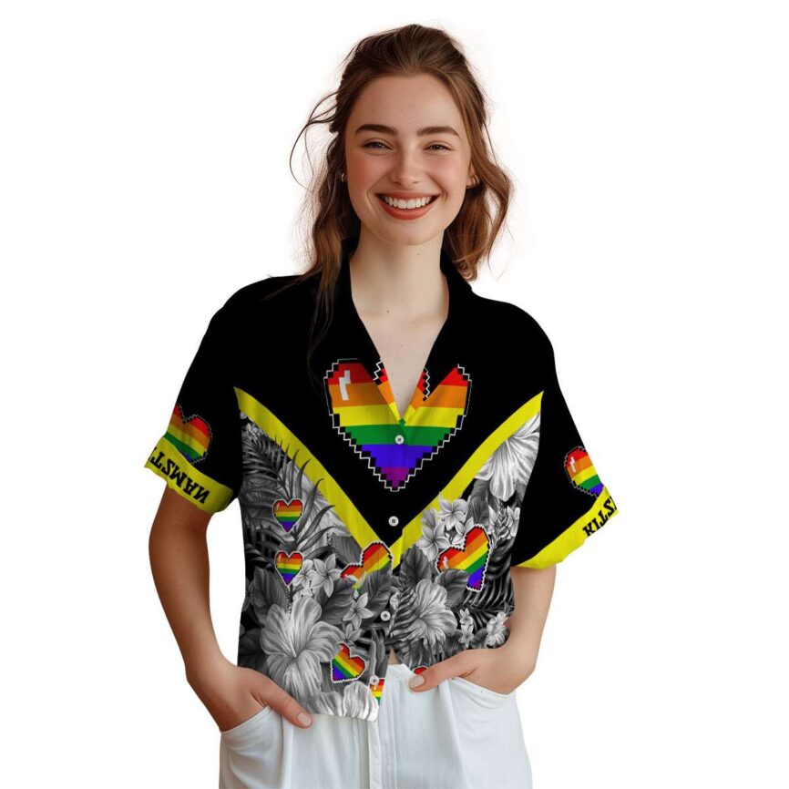 Personalized Pride Bold Floral Number Hawaiian Shirt Top rated
