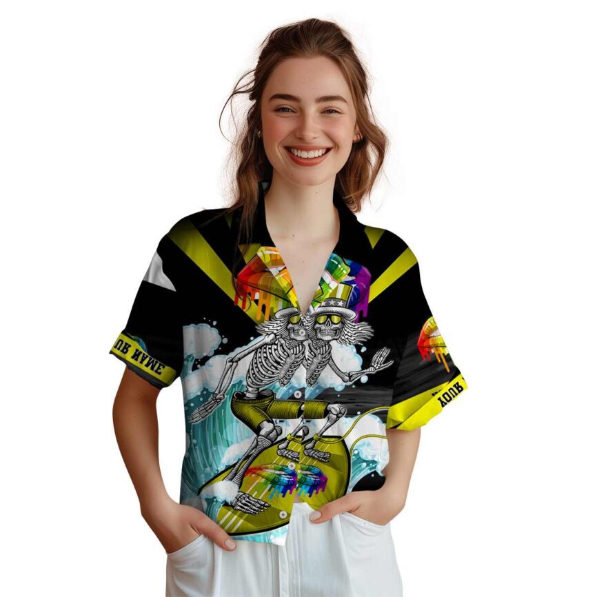 Personalized Pride Grateful Dead Motif Hawaiian Shirt Top rated