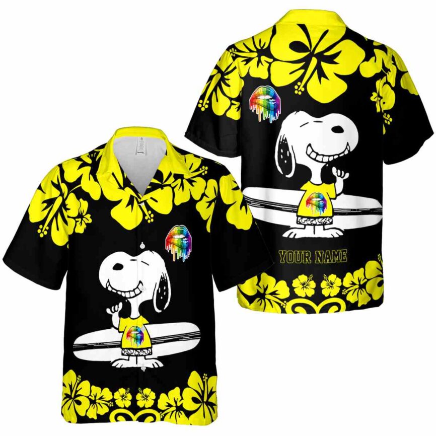 Personalized Pride Surfing Snoopy Hawaiian Shirt Premium grade