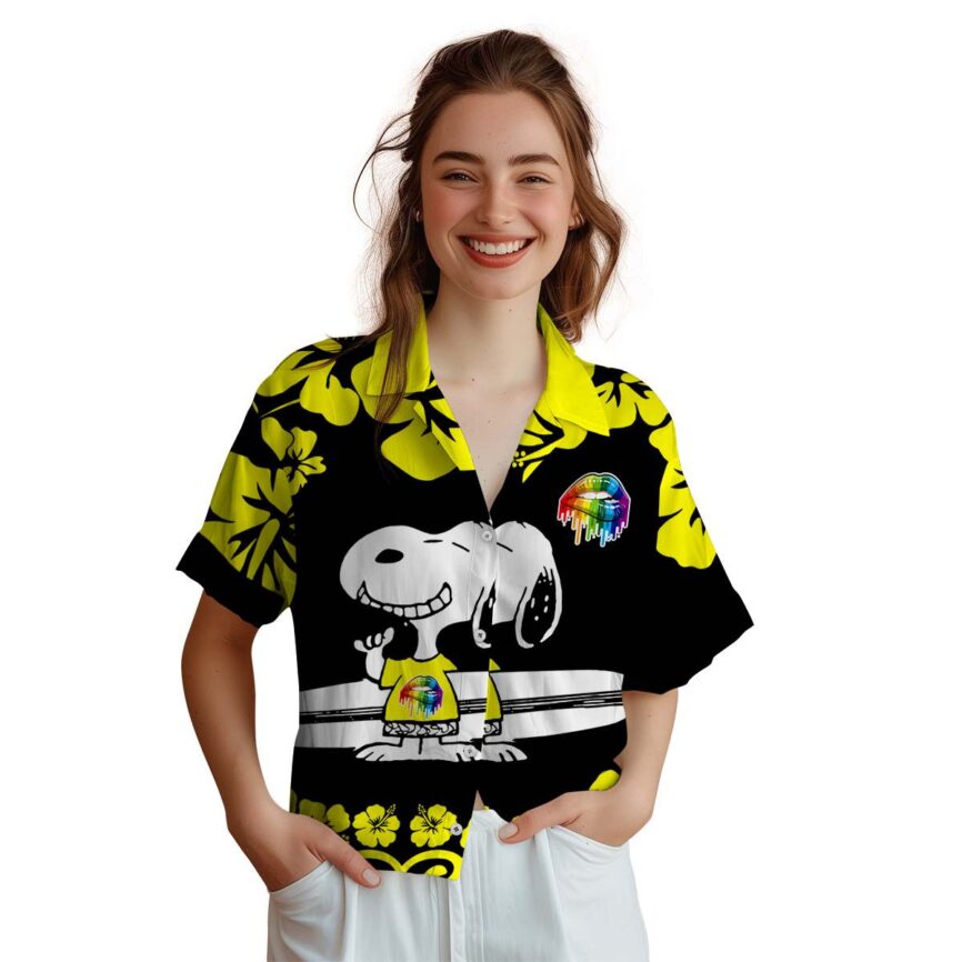 Personalized Pride Surfing Snoopy Hawaiian Shirt Top rated