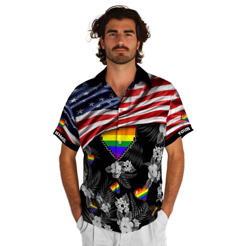 Personalized Pride US Flag Themed Hawaiian Shirt New Arrival