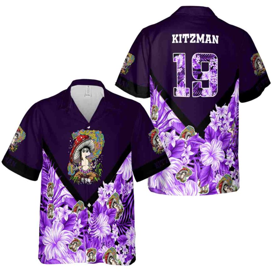 Personalized Psychedelic Bold Floral Number Hawaiian Shirt Premium grade