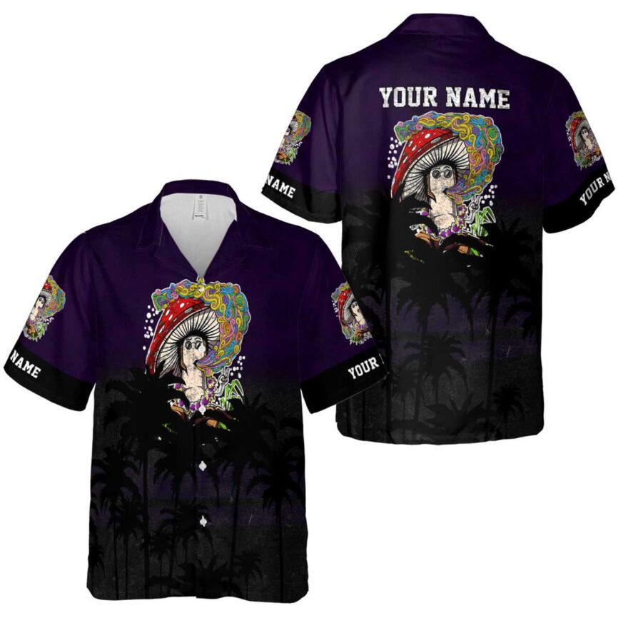 Personalized Psychedelic Sunset Gradient Hawaiian Shirt Premium grade