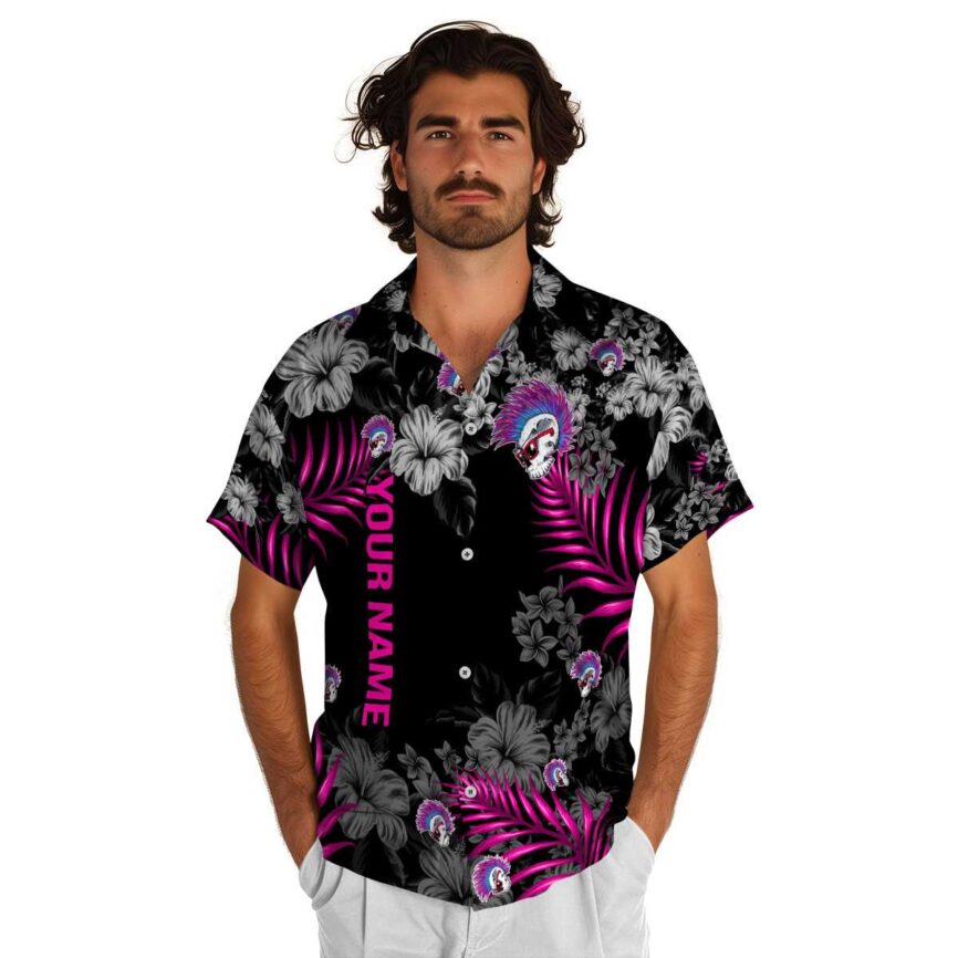Personalized Punk Hibiscus Pattern Hawaiian Shirt New Arrival