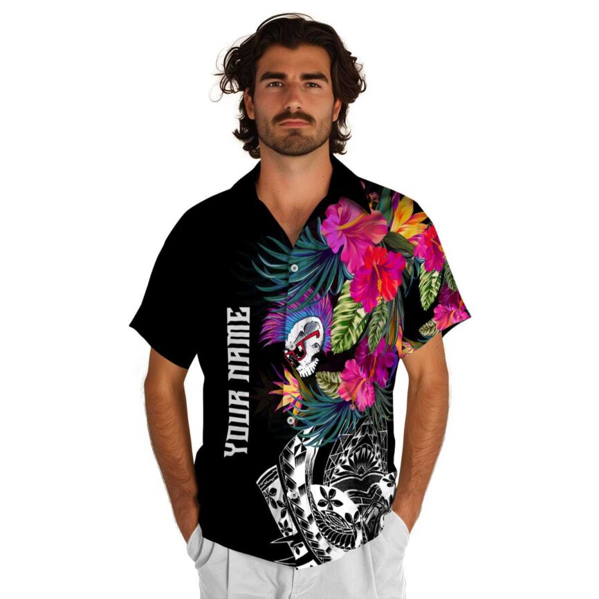 Personalized Punk Polynesian Flowers Hawaiian Shirt New Arrival