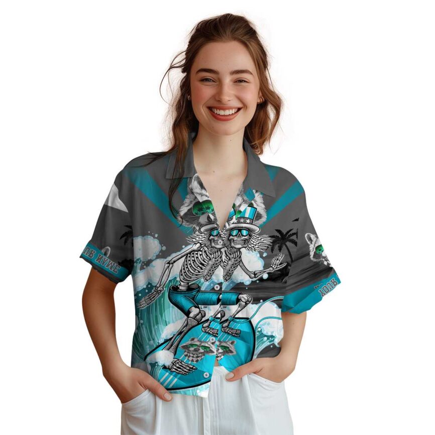 Personalized Raccoon Grateful Dead Motif Hawaiian Shirt Top rated