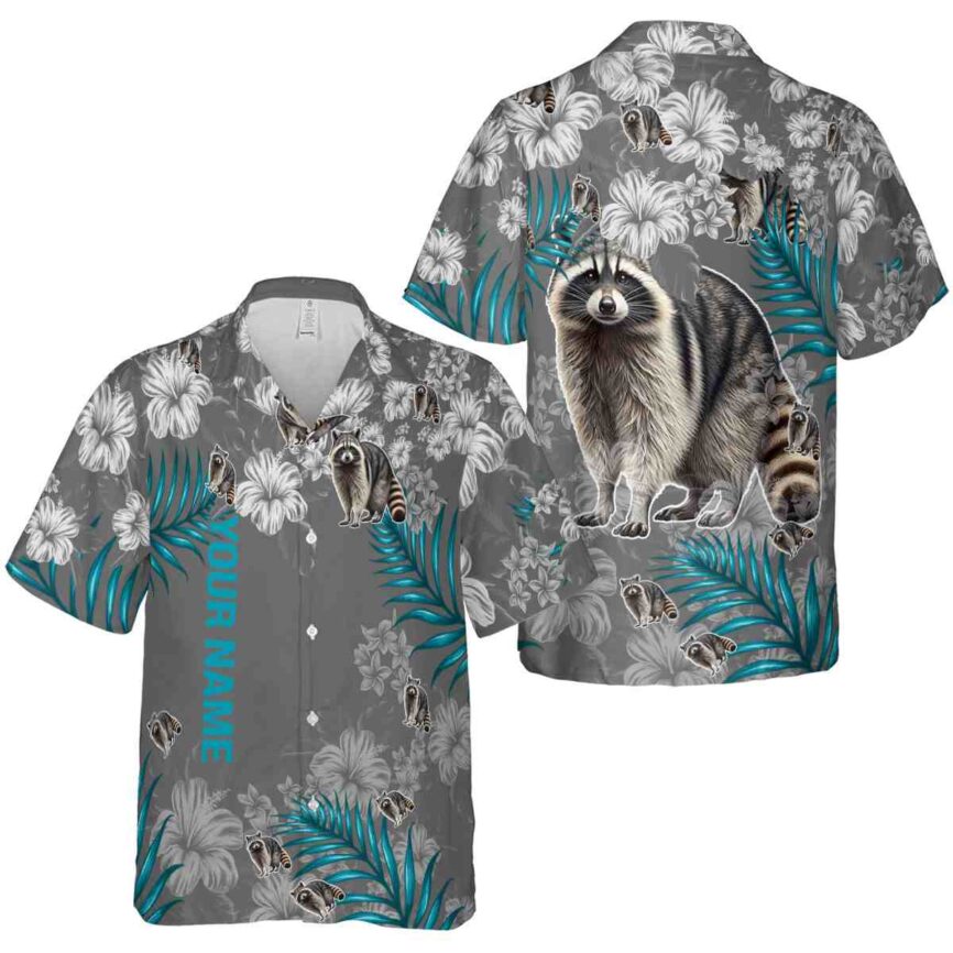 Personalized Raccoon Hibiscus Pattern Hawaiian Shirt Premium grade