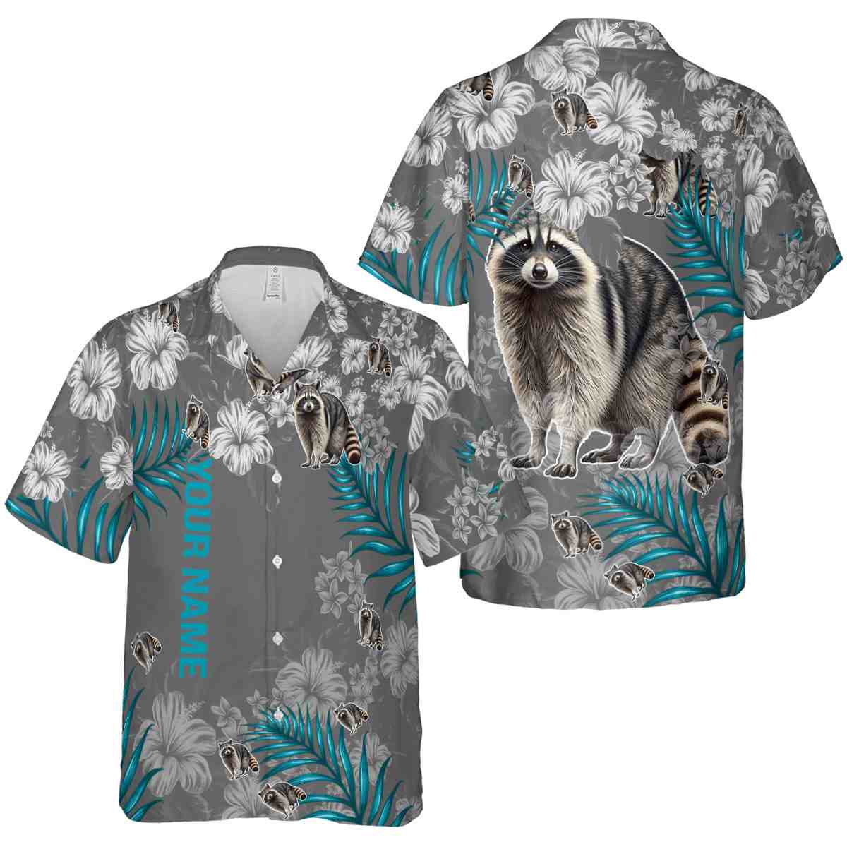 Personalized Raccoon Hibiscus Pattern Hawaiian Shirt Premium grade Personalized Raccoon Hibiscus Pattern Hawaiian Shirt Premium grade