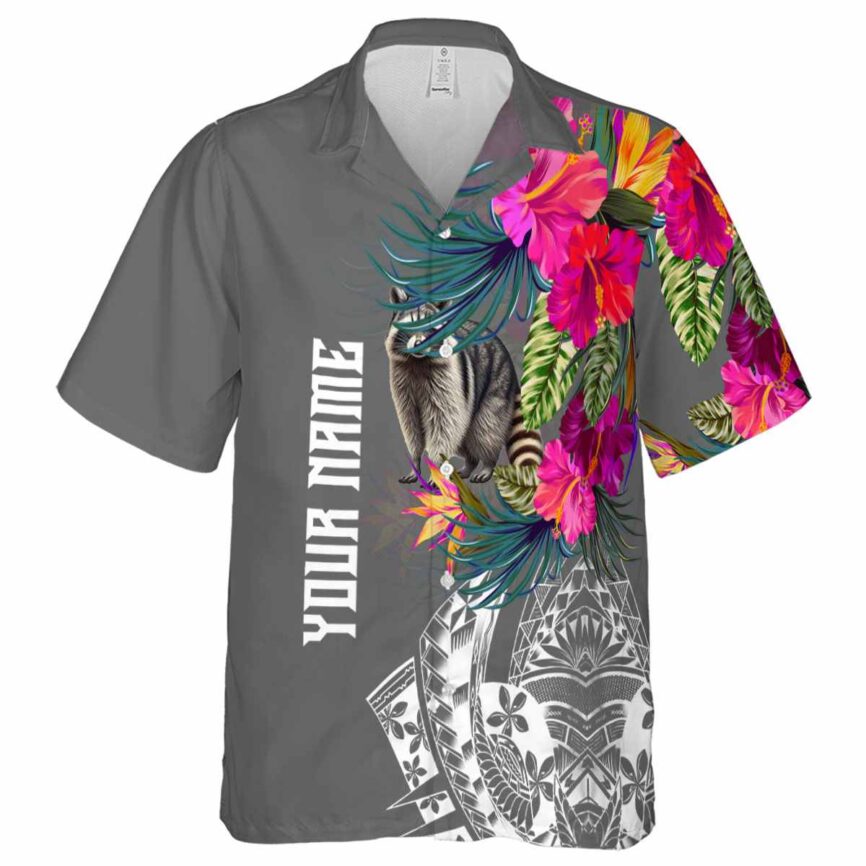 Personalized Raccoon Polynesian Flowers Hawaiian Shirt Fashion forward