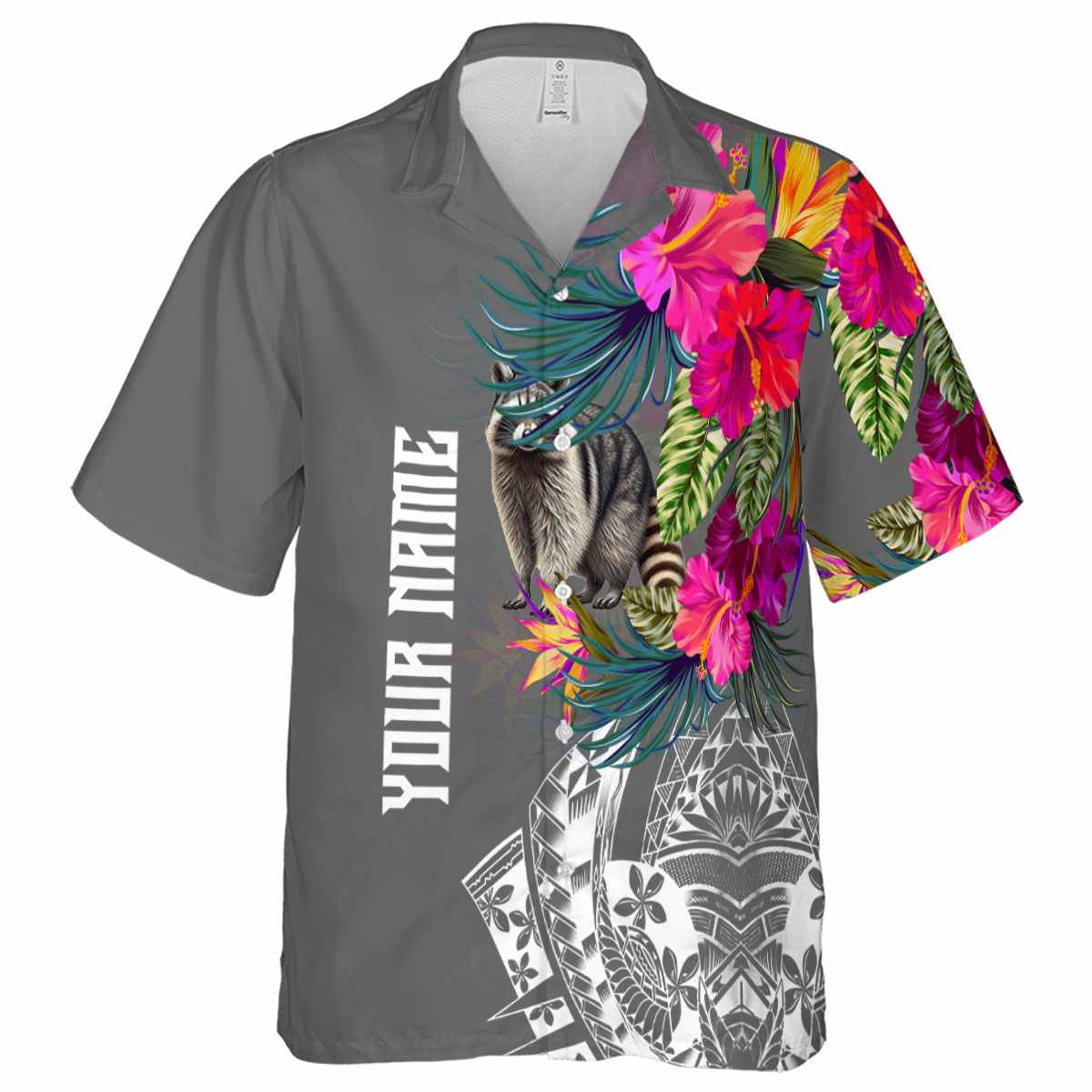 Personalized Raccoon Polynesian Flowers Hawaiian Shirt Fashion forward Personalized Raccoon Polynesian Flowers Hawaiian Shirt Fashion forward
