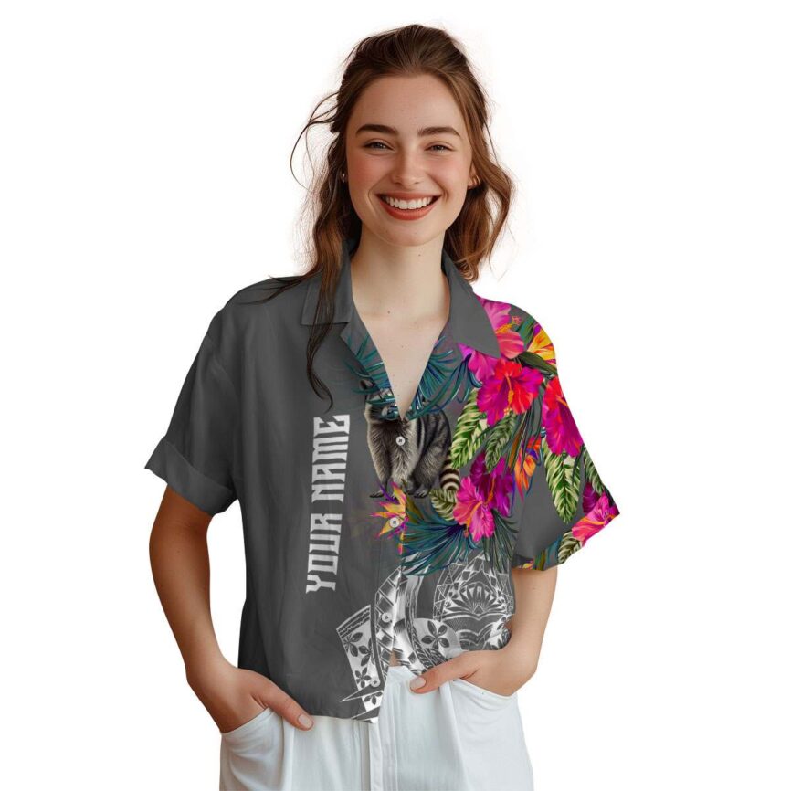 Personalized Raccoon Polynesian Flowers Hawaiian Shirt Top rated