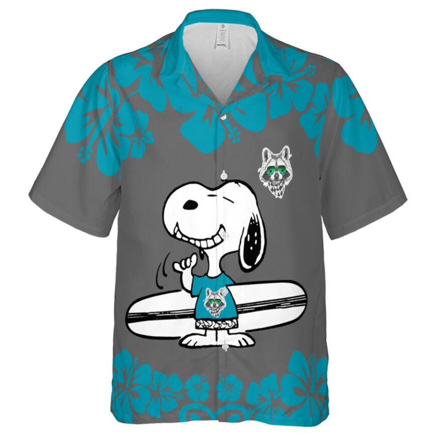 Personalized Raccoon Surfing Snoopy Hawaiian Shirt Fashion forward