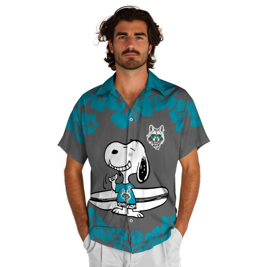 Personalized Raccoon Surfing Snoopy Hawaiian Shirt New Arrival