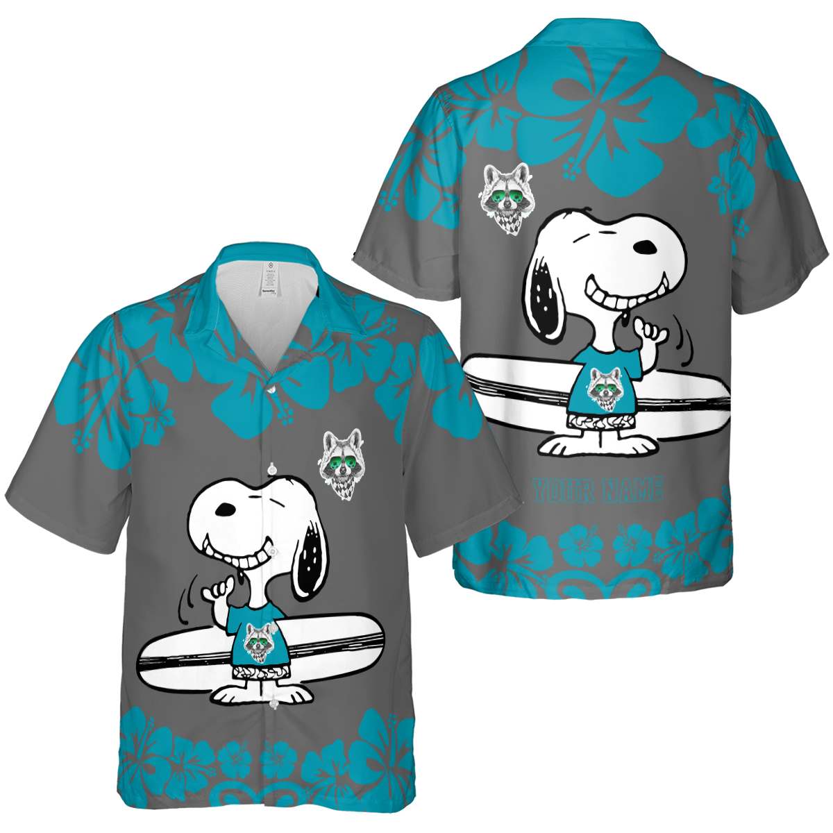 Personalized Raccoon Surfing Snoopy Hawaiian Shirt Premium grade Personalized Raccoon Surfing Snoopy Hawaiian Shirt Premium grade