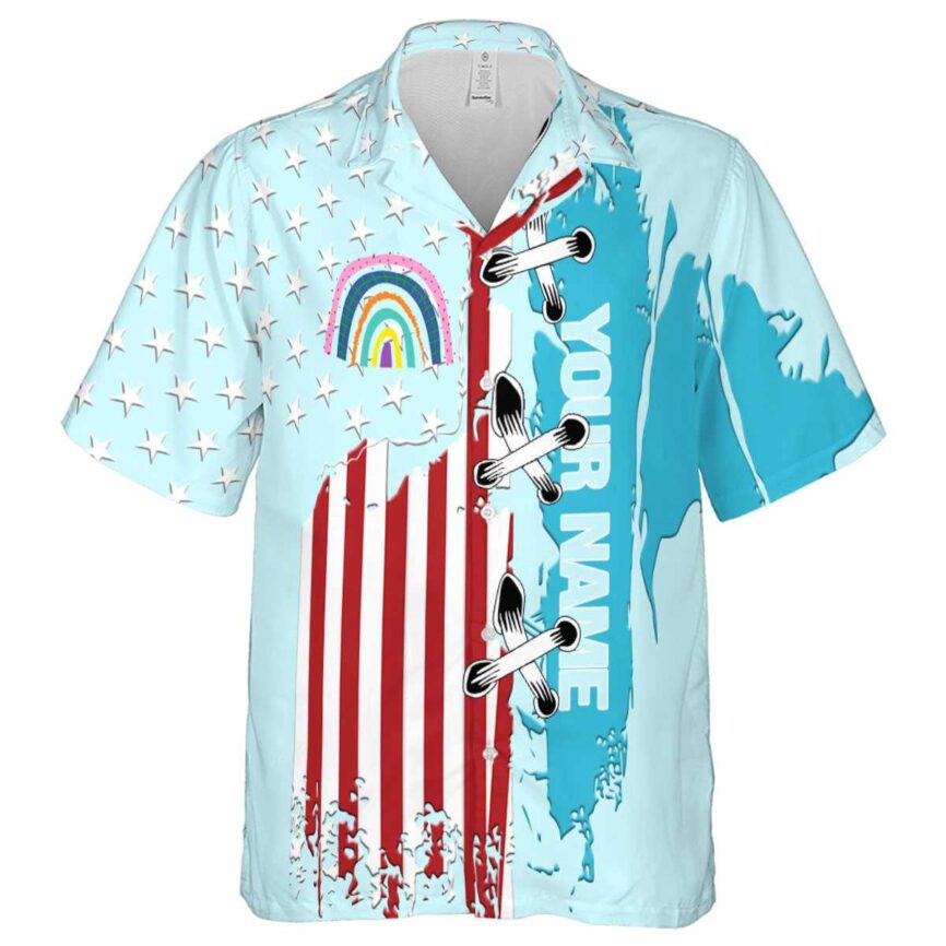 Personalized Rainbow Flag Stitches Hawaiian Shirt Fashion forward