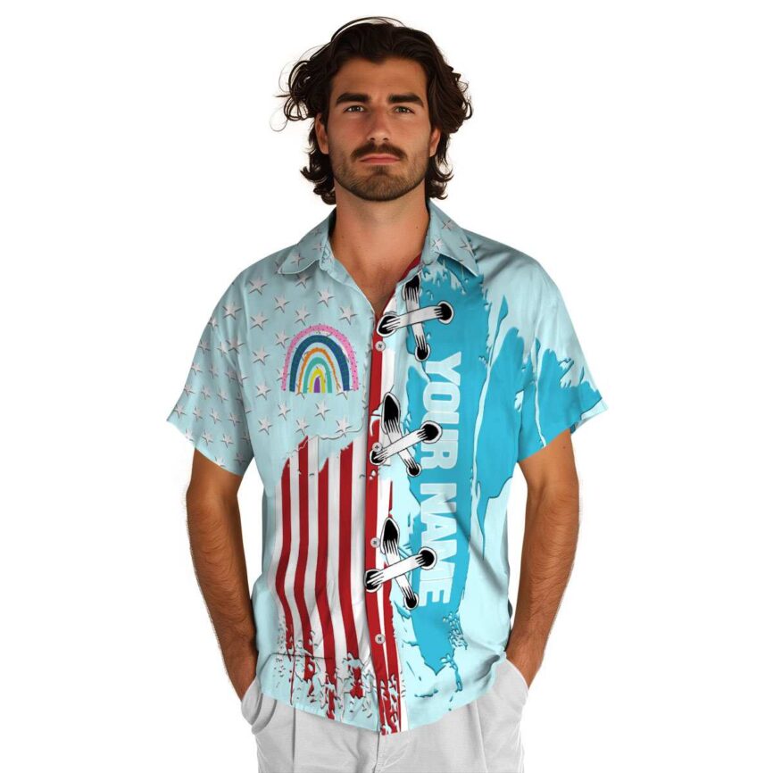 Personalized Rainbow Flag Stitches Hawaiian Shirt New Arrival