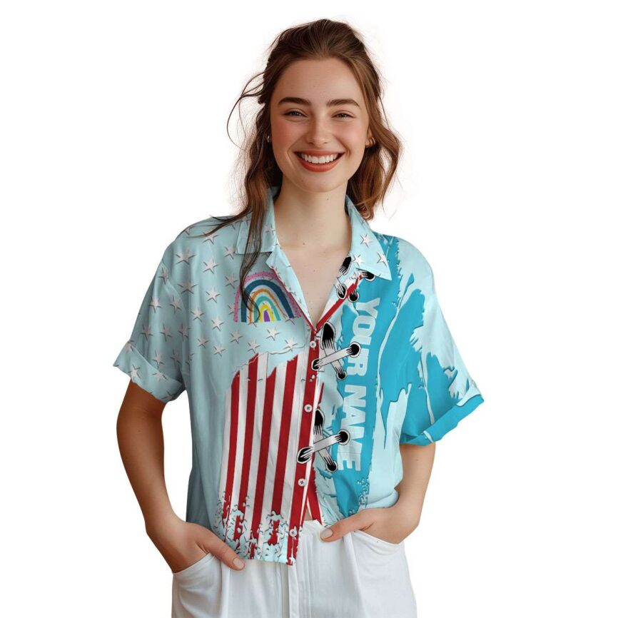 Personalized Rainbow Flag Stitches Hawaiian Shirt Top rated