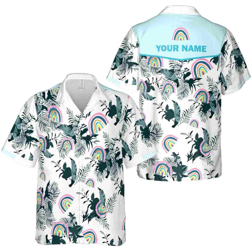 Personalized Rainbow Leafy Accents Hawaiian Shirt Premium grade