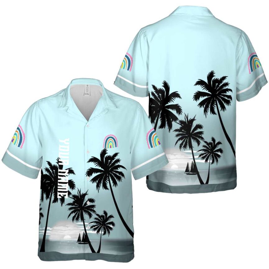 Personalized Rainbow Ocean Sunset Hawaiian Shirt Premium grade