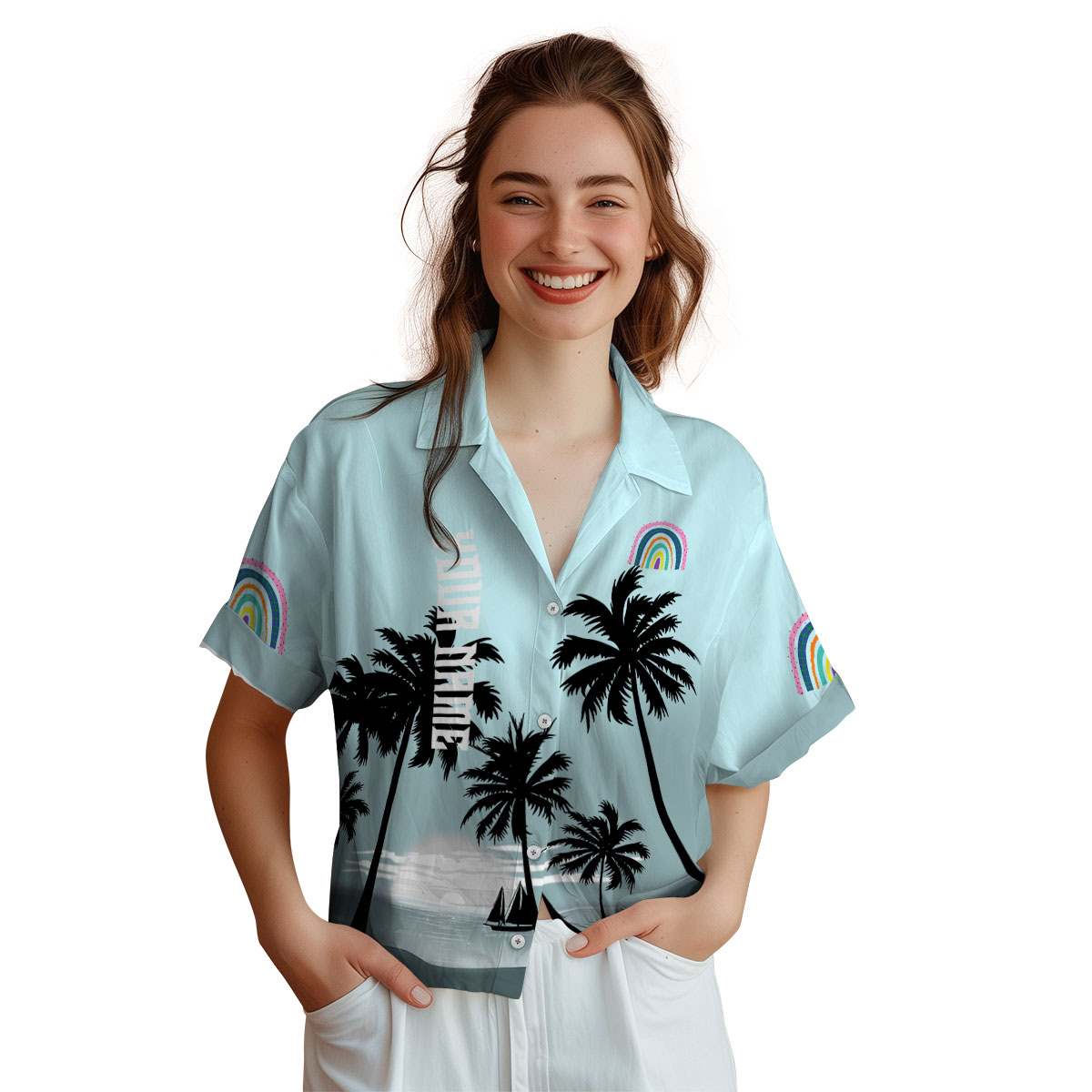 Personalized Rainbow Ocean Sunset Hawaiian Shirt Top rated Personalized Rainbow Ocean Sunset Hawaiian Shirt Top rated