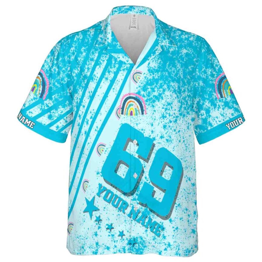 Personalized Rainbow Stripe Burst Hawaiian Shirt Fashion forward