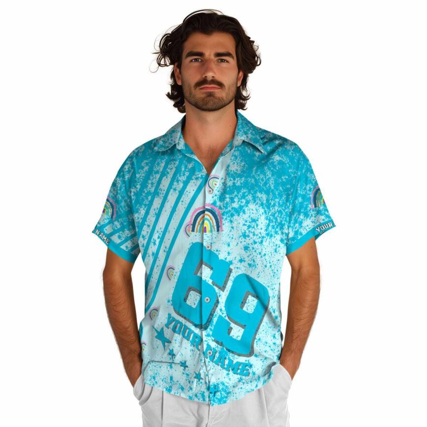 Personalized Rainbow Stripe Burst Hawaiian Shirt New Arrival